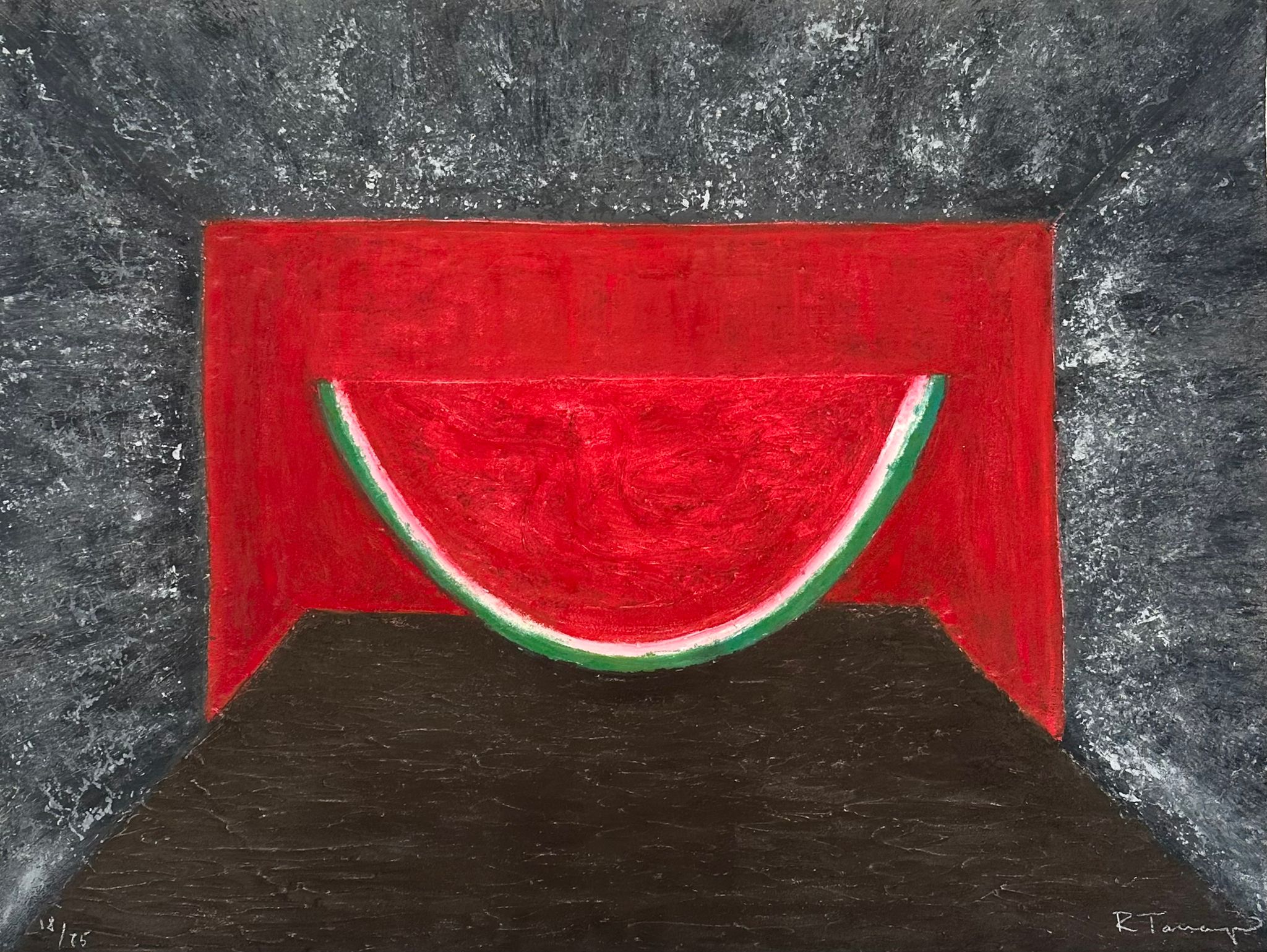 Interior con sandía por Rufino Tamayo