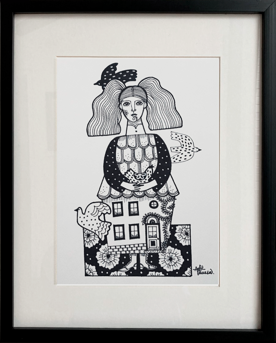 Muñeca con aves por Adi Rivera