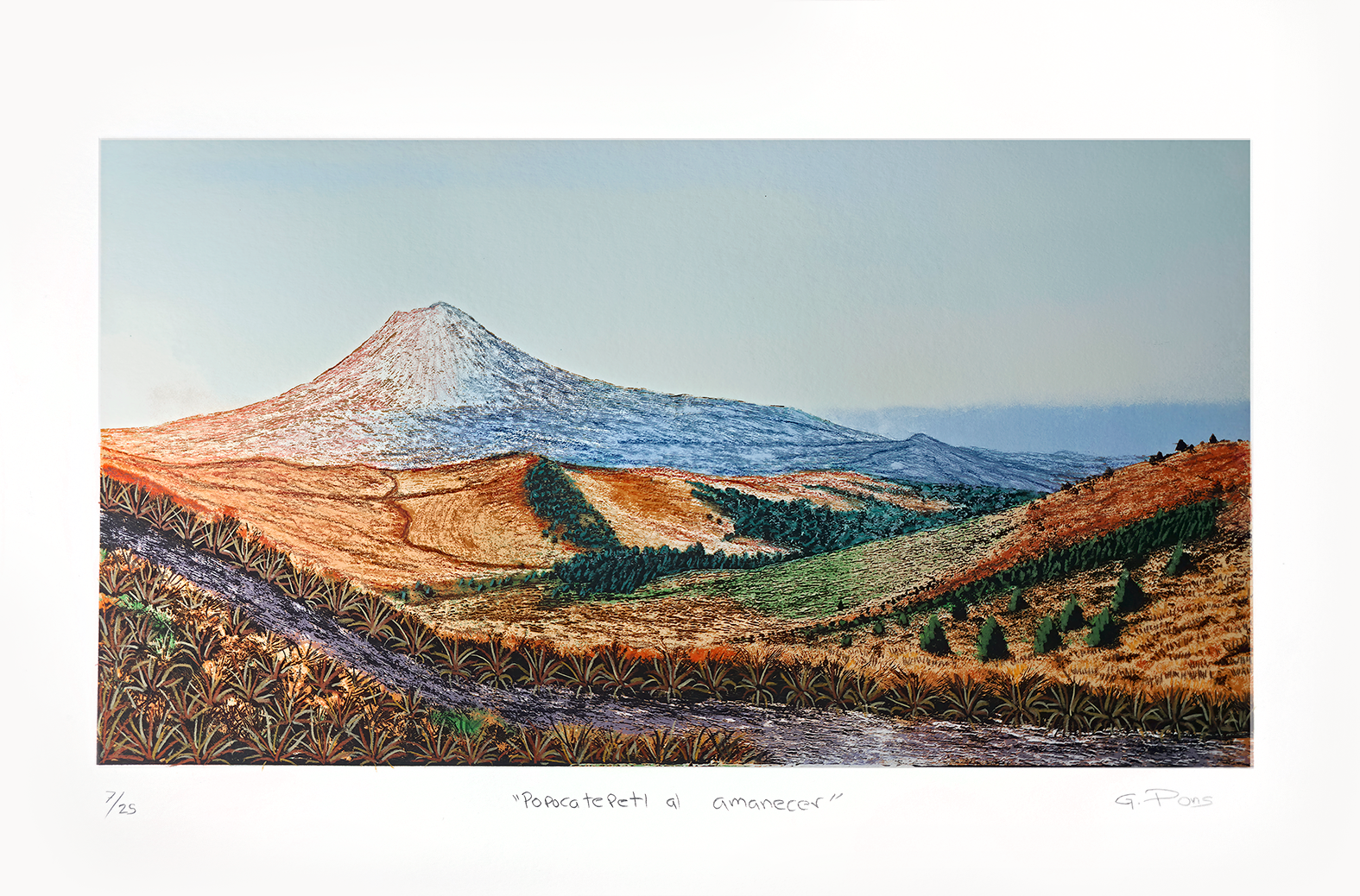 Popocatépetl al amanecer por Guillermo Pons