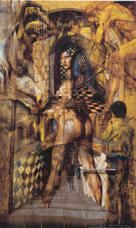 Psique entrando al palacio del amor por Rafael Cauduro